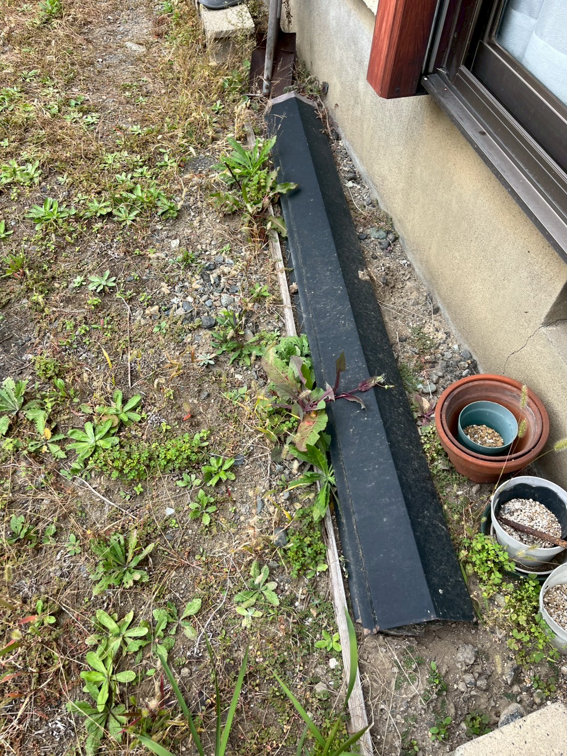 落下した棟板金の確認